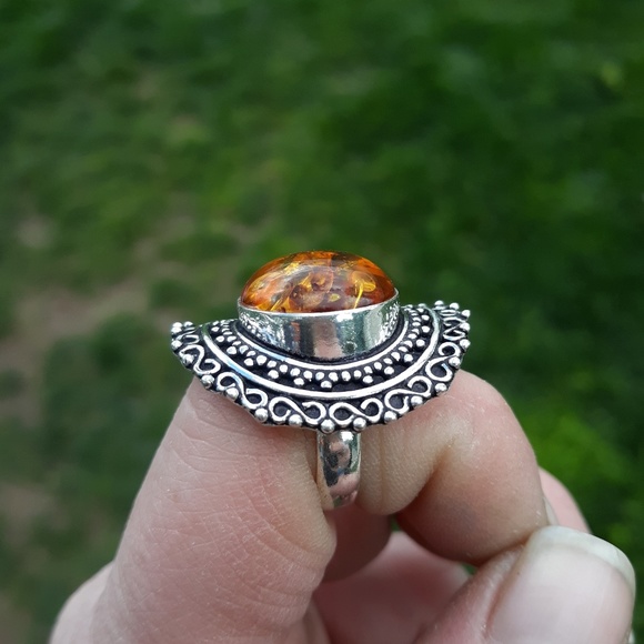 New Amber 925 Silver Ring. - Picture 6 of 7